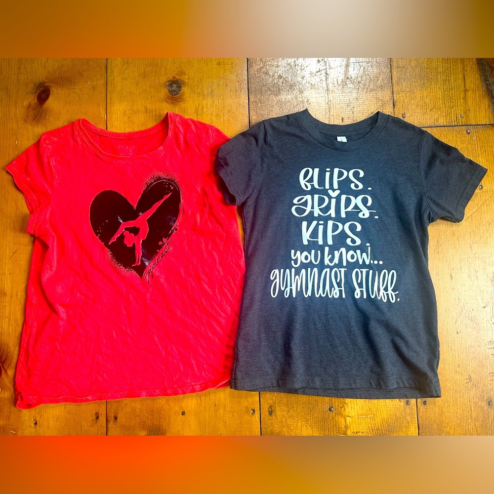 Two gymnastics T shirts age 10-12